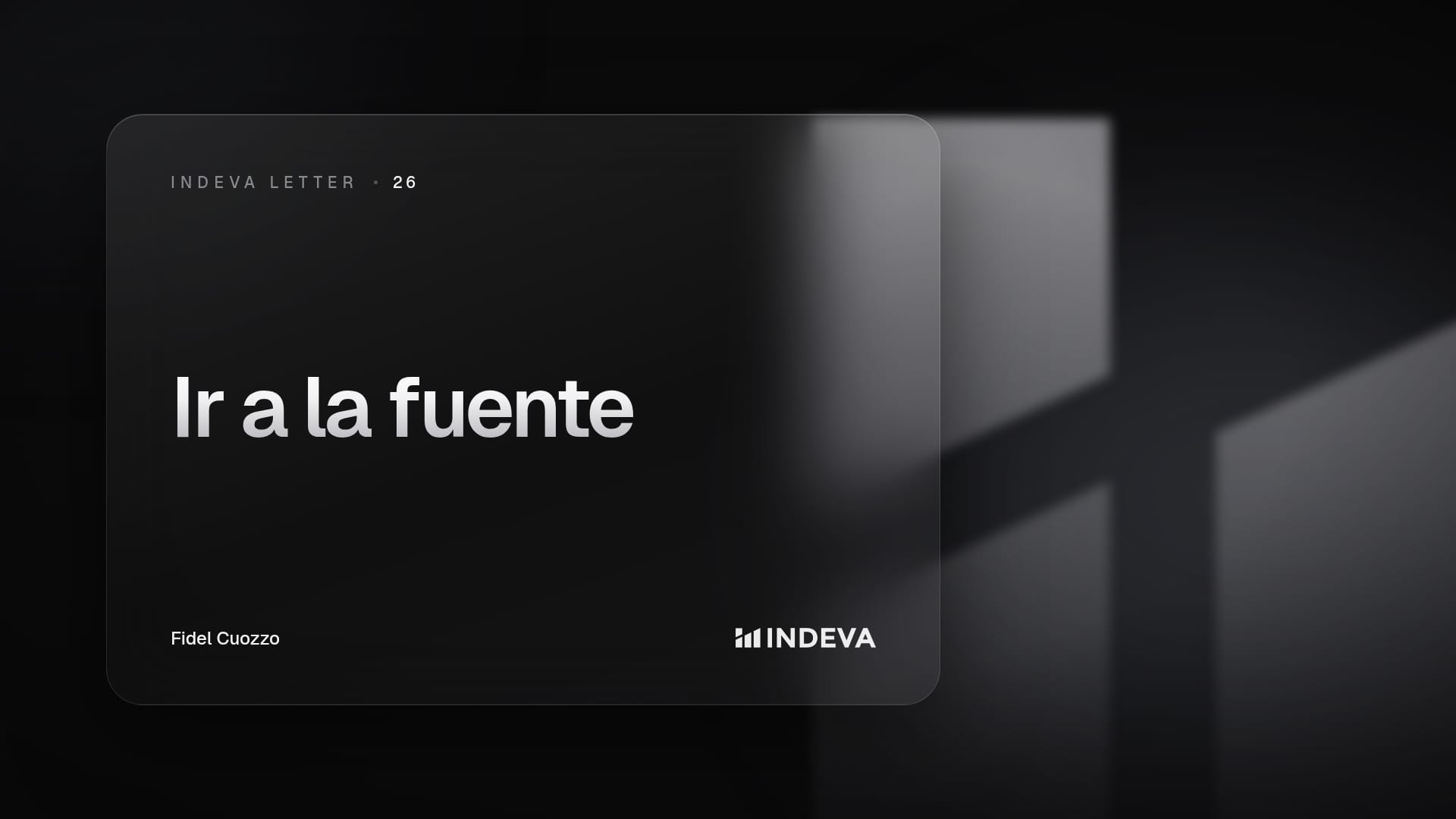 Portada de la edición 26 de Indeva Letter: Ir a la fuente