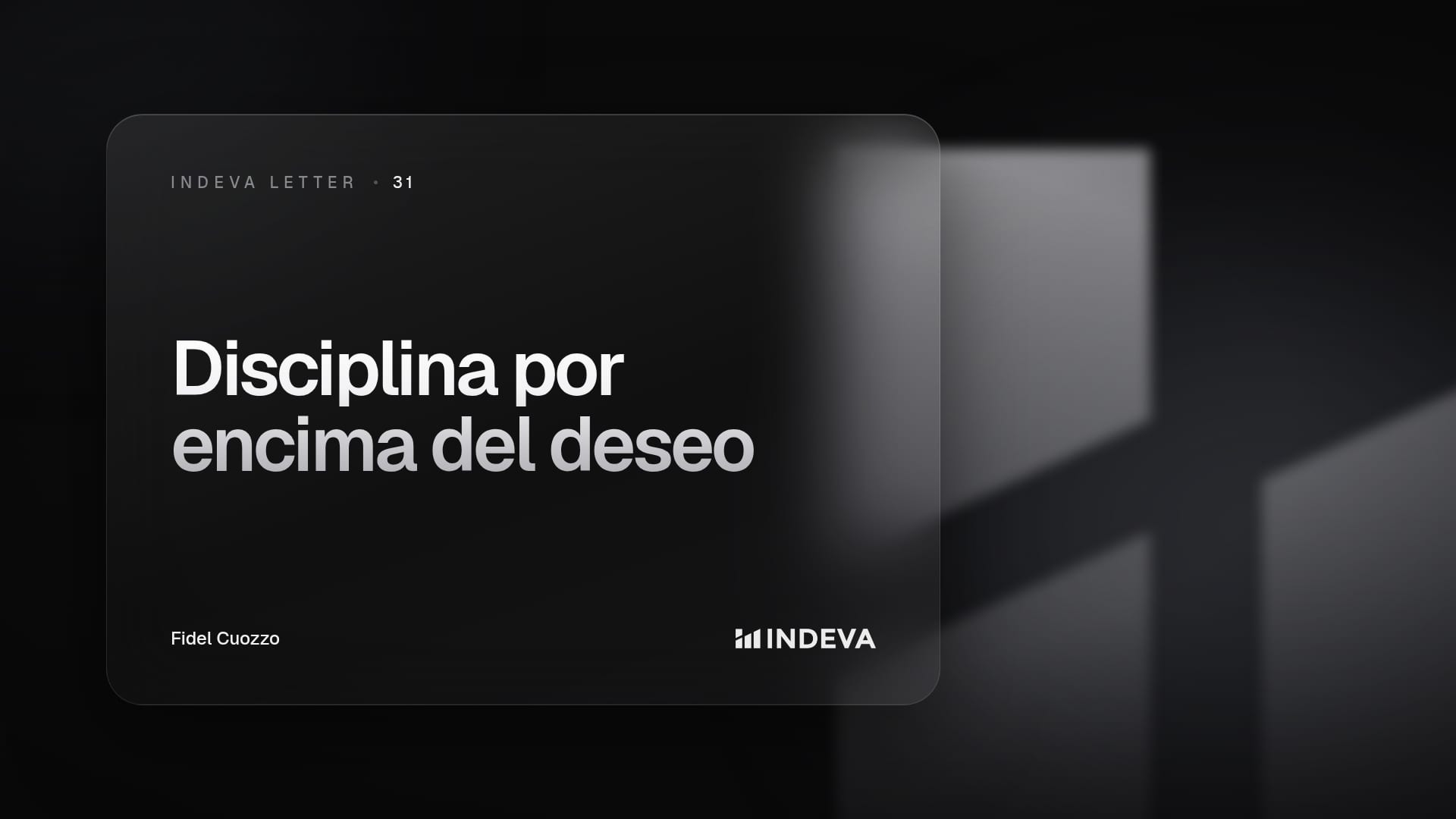 Portada de la edición 31 de Indeva Letter: Disciplina por encima del deseo