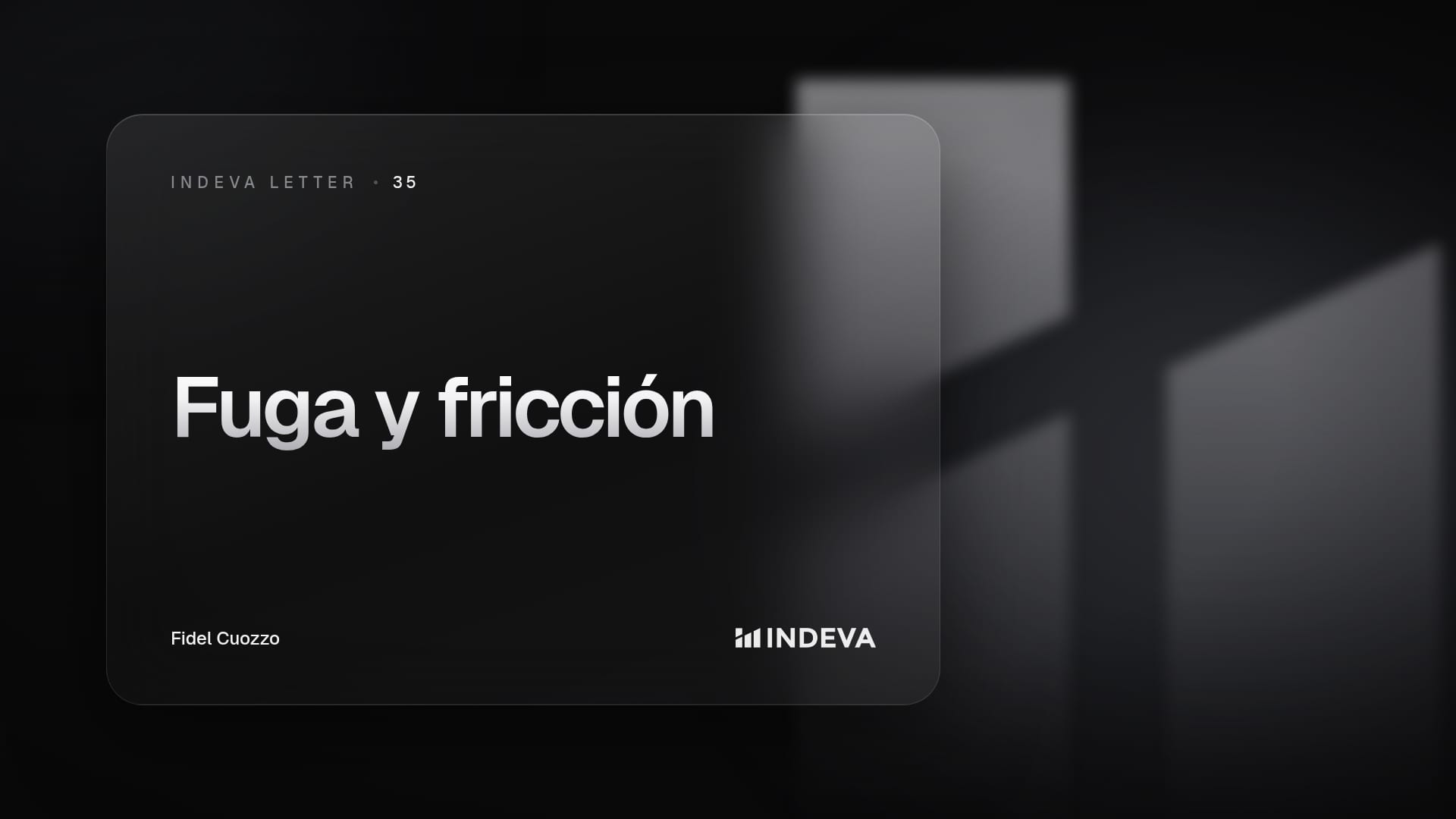 Portada de la edición 35 de Indeva Letter: Fuga y fricción
