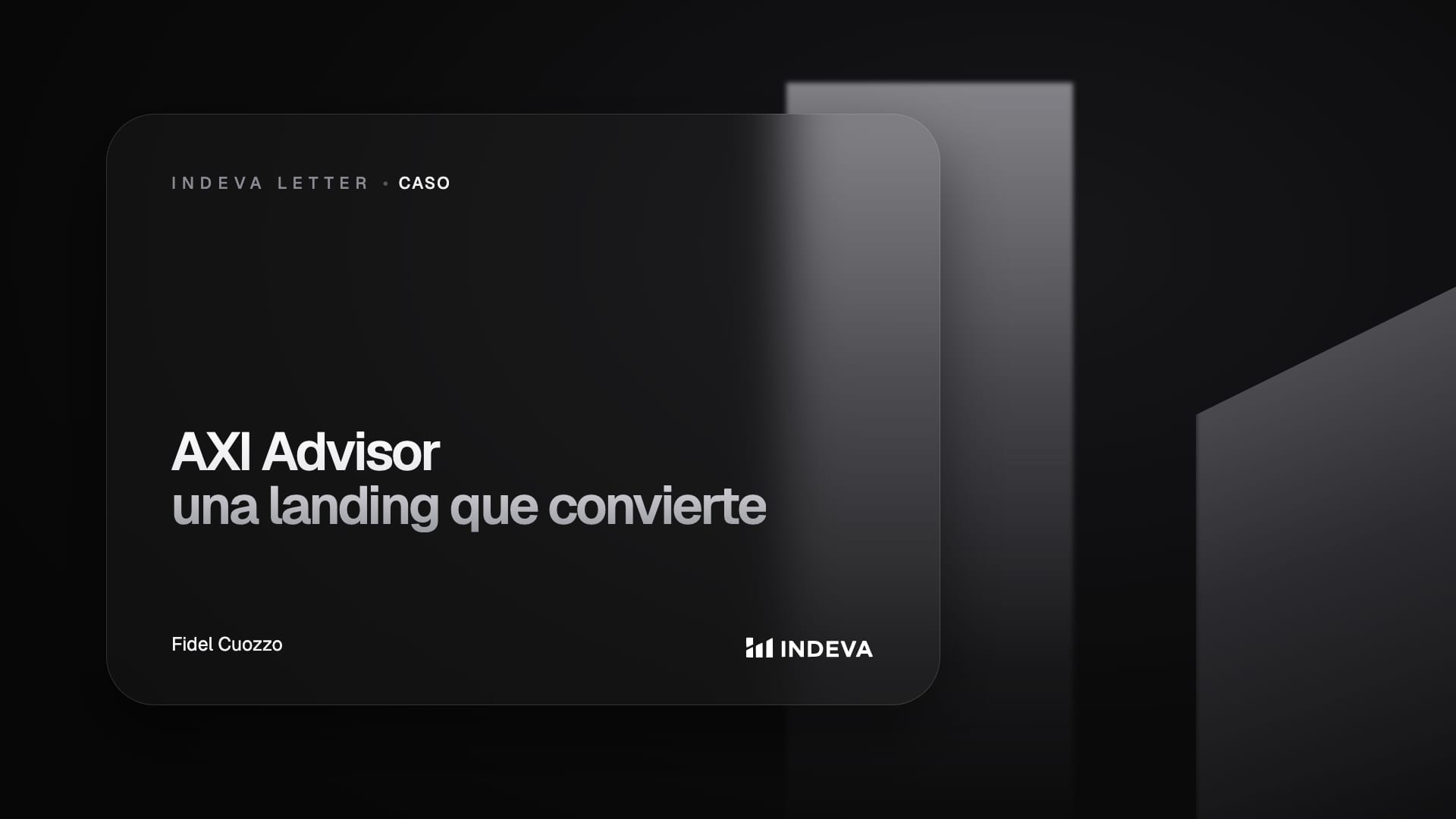 Portada del caso «AXI Advisor: una landing para convertir» de Indeva Letter