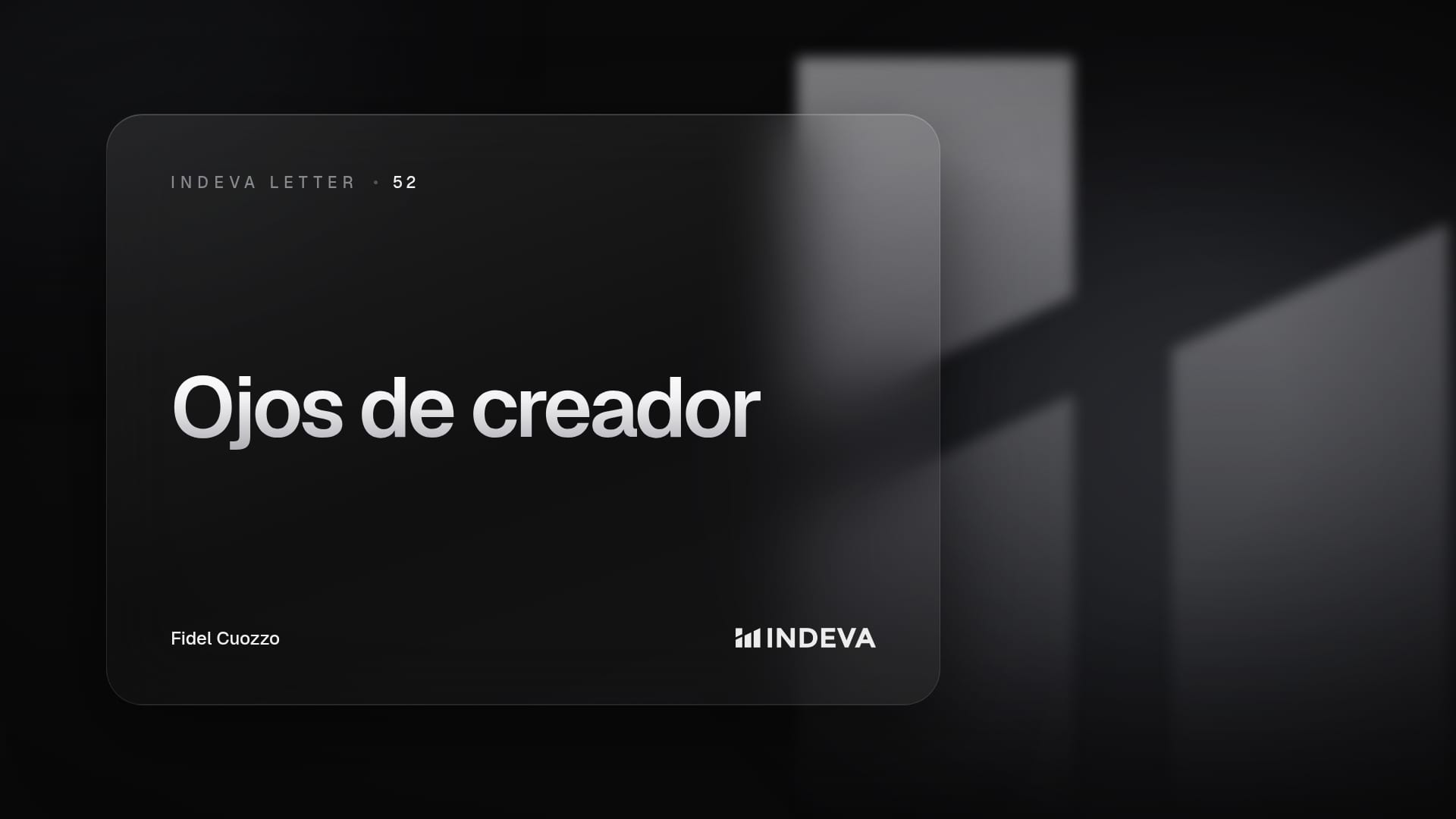 Portada de la edición 52 de Indeva Letter: Ojos de creador
