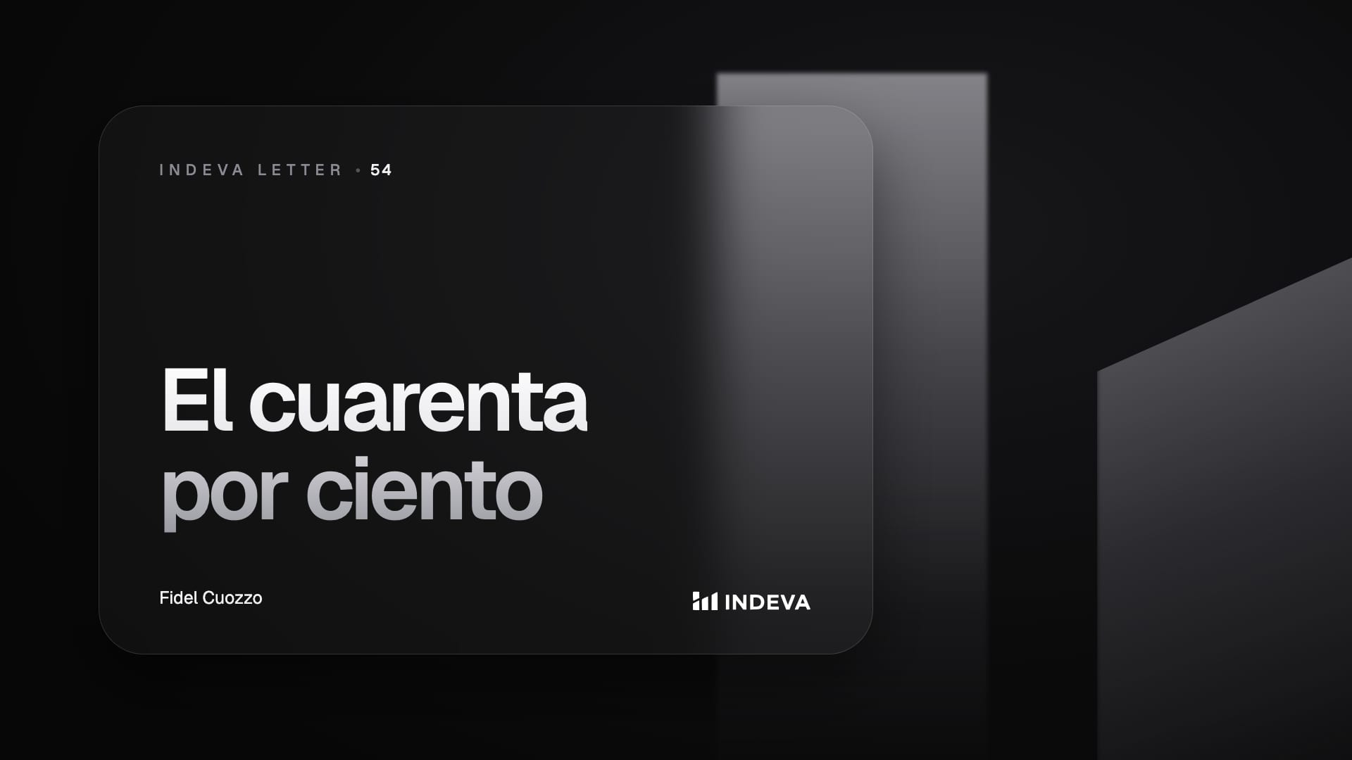 Portada de la edición 54 de Indeva Letter: El 40 %