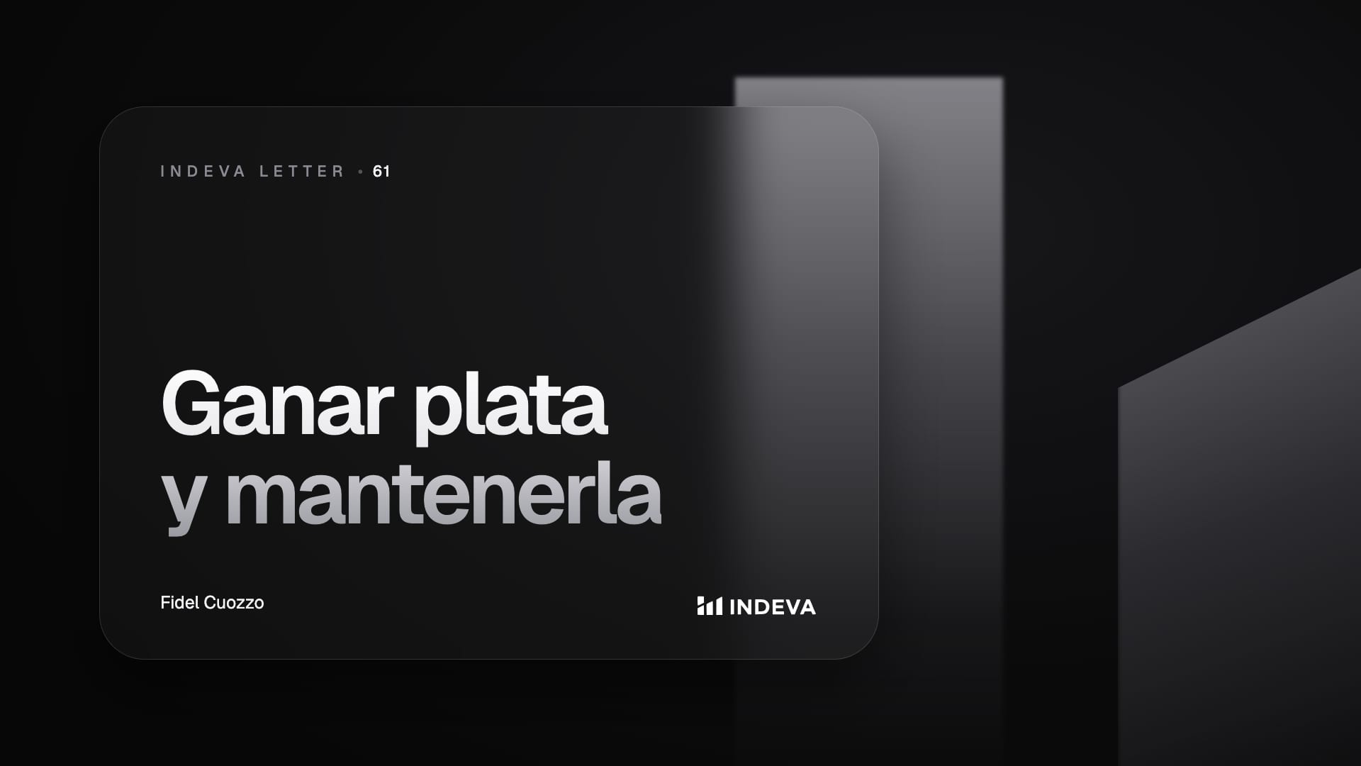 Portada de la edición 61 de Indeva Letter: Ganar plata y mantenerla