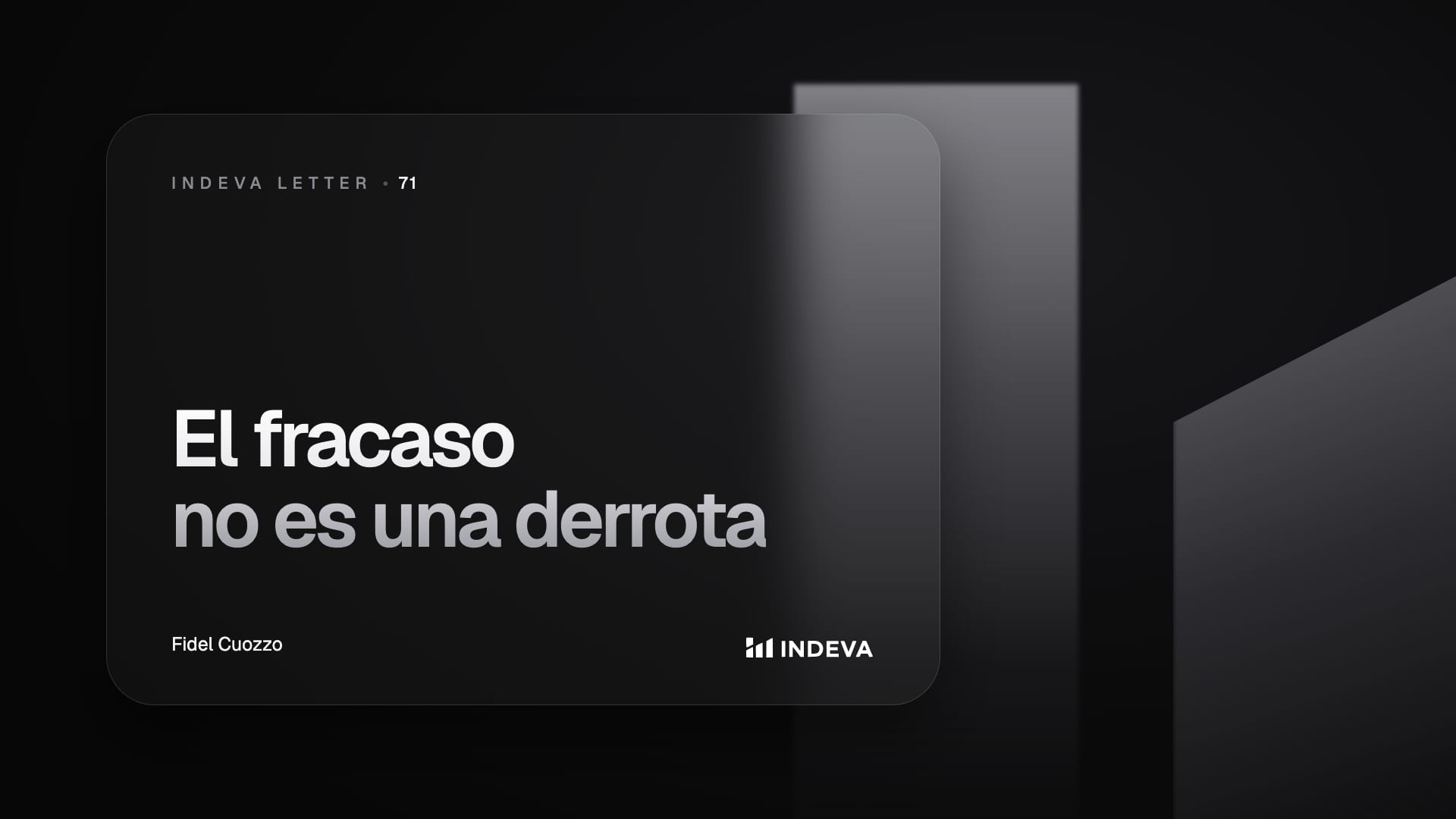 Portada de la edición 71 de Indeva Letter: El fracaso no es una derrota